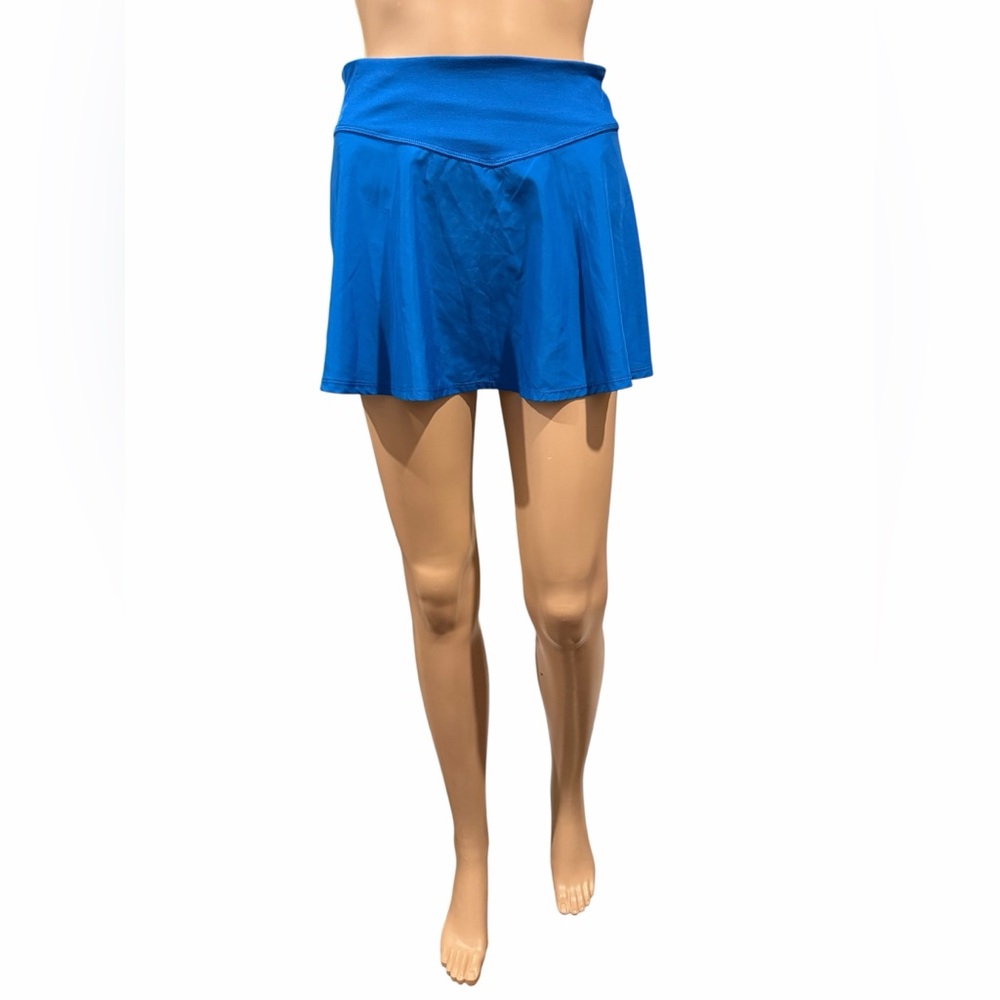 Free People Movement Womens Skort See You In Court Blue Ruffled Pull On Size M